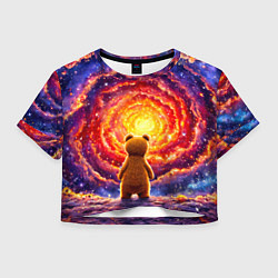 Женский топ Медвежонок смотрит в космос