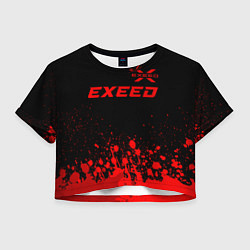 Футболка 3D укороченная женская Exeed - red gradient посередине, цвет: 3D-принт