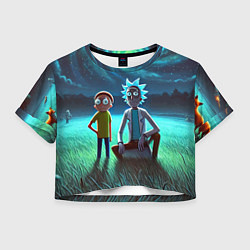 Женский топ Рик и Морти на поляне - нейроарт
