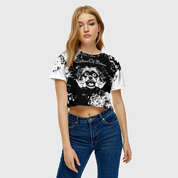 Футболка 3D укороченная женская Children of Bodom рок пес, цвет: 3D-принт — фото 2