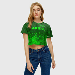 Футболка 3D укороченная женская Akira - green gradient посередине, цвет: 3D-принт — фото 2