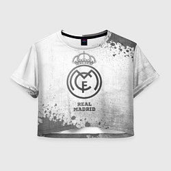 Футболка 3D укороченная женская Real Madrid - white gradient, цвет: 3D-принт
