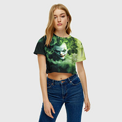 Футболка 3D укороченная женская Джокер зеленый дым, цвет: 3D-принт — фото 2
