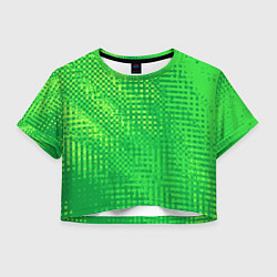 Футболка 3D укороченная женская Сочный зелёный абстрактный, цвет: 3D-принт
