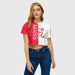 Футболка 3D укороченная женская 30 Seconds to Mars poster, цвет: 3D-принт — фото 2