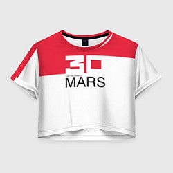 Футболка 3D укороченная женская 30 Seconds to Mars poster, цвет: 3D-принт