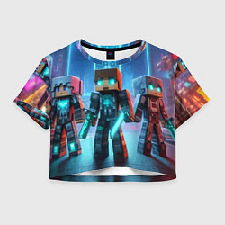 Женский топ Minecraft - ai art neon glow