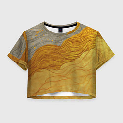 Женский топ Золотые волны на сером текстура