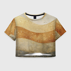 Женский топ Бежево-золотые полосы с блестками