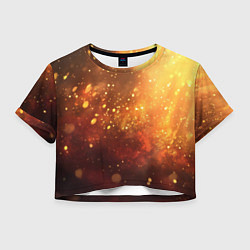 Футболка 3D укороченная женская Золотая блестящая текстура, цвет: 3D-принт