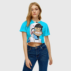 Футболка 3D укороченная женская NFT ape in the hood, цвет: 3D-принт — фото 2