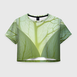 Футболка 3D укороченная женская Макро съемка листа, цвет: 3D-принт