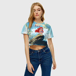 Футболка 3D укороченная женская Ariel I love the ocean - русалка - beautiful big p, цвет: 3D-принт — фото 2