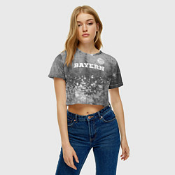 Футболка 3D укороченная женская Bayern - grey gradient посередине, цвет: 3D-принт — фото 2