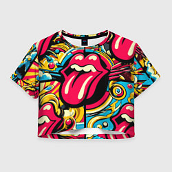Женский топ Rolling Stones logo - pop art pattern