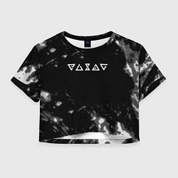 Женский топ Ведьмак лого серые краски