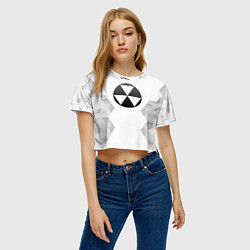 Футболка 3D укороченная женская Fallout white poly, цвет: 3D-принт — фото 2