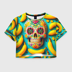 Женский топ Череп и бананы - летняя композиция