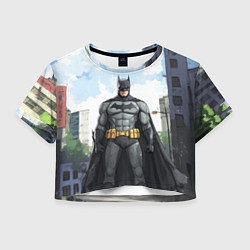 Женский топ Бэтмен стоит на улице