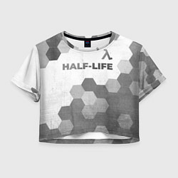 Футболка 3D укороченная женская Half-Life - white gradient посередине, цвет: 3D-принт
