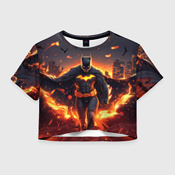 Женский топ Бэтмен - летучие мыши и огонь