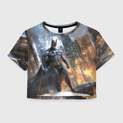 Футболка 3D укороченная женская Бэтмен - старый стиль, цвет: 3D-принт