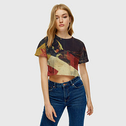 Футболка 3D укороченная женская Бэтмен ретро стиль, цвет: 3D-принт — фото 2