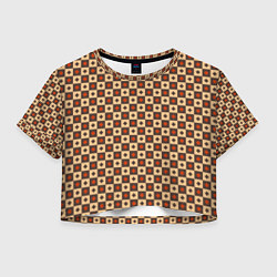 Футболка 3D укороченная женская Готические шахматы, цвет: 3D-принт