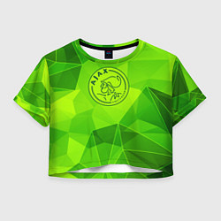 Футболка 3D укороченная женская Ajax green poly, цвет: 3D-принт