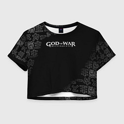 Футболка 3D укороченная женская Бог войны японские символы, цвет: 3D-принт