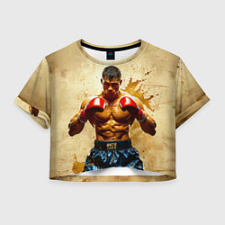 Женский топ Муай Тай боец в бежевом