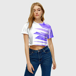 Футболка 3D укороченная женская Color white purple, цвет: 3D-принт — фото 2