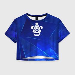 Футболка 3D укороченная женская FNAF blue poly, цвет: 3D-принт