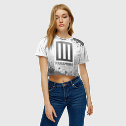 Футболка 3D укороченная женская Paramore - white gradient, цвет: 3D-принт — фото 2