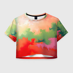 Женский топ Красные и зеленые облака