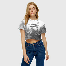 Футболка 3D укороченная женская Counter Strike - white gradient посередине, цвет: 3D-принт — фото 2