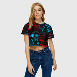 Футболка 3D укороченная женская Twenty one pilots rock pattern, цвет: 3D-принт — фото 2