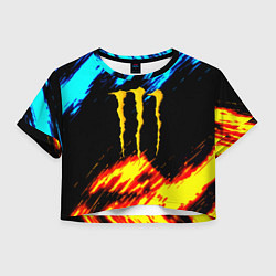 Женский топ Monster energy текстура огненная