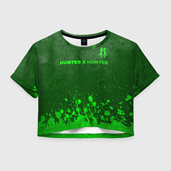 Футболка 3D укороченная женская Hunter x Hunter - green gradient посередине, цвет: 3D-принт