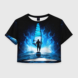 Женский топ Виндсерфер в синем пламени