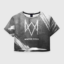 Футболка 3D укороченная женская Watch Dogs - grey gradient, цвет: 3D-принт