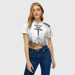 Футболка 3D укороченная женская Tokio Hotel - white gradient, цвет: 3D-принт — фото 2