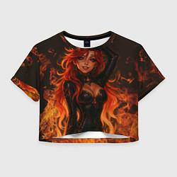 Футболка 3D укороченная женская Горячая пиро архонт Мавуика - Genshin Impact, цвет: 3D-принт