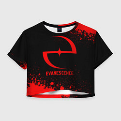 Футболка 3D укороченная женская Evanescence - red gradient, цвет: 3D-принт