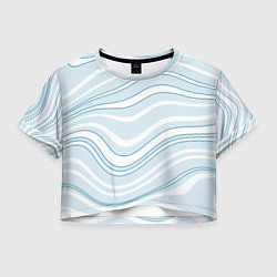 Женский топ Светлый бело-голубой волнистые полосы