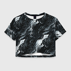 Женский топ Монохромный жидкий мрамор - абстрактный паттерн