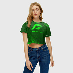 Футболка 3D укороченная женская Need for Speed - green gradient, цвет: 3D-принт — фото 2