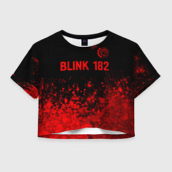 Футболка 3D укороченная женская Blink 182 - red gradient посередине, цвет: 3D-принт