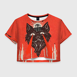 Футболка 3D укороченная женская Магический кот, цвет: 3D-принт