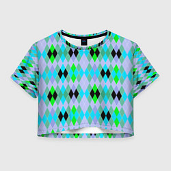 Женский топ Геометрический узор с разноцветными ромбами